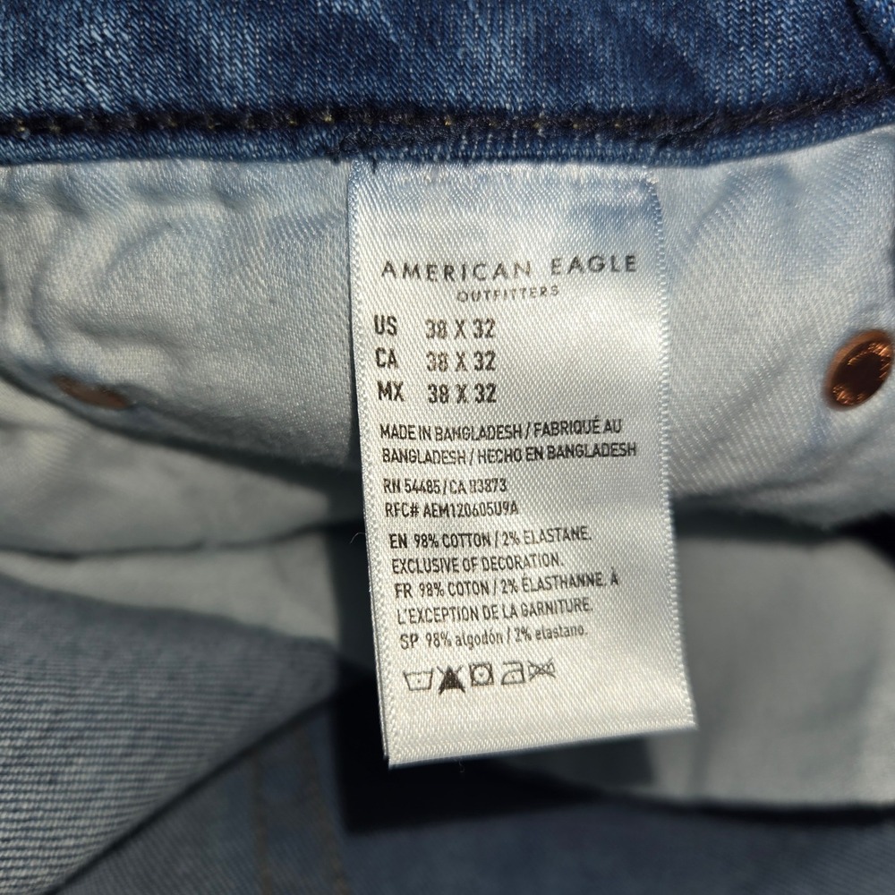 American Eagle Airflex+ Original Straight Jeans Mens 38x32 (Fits 30" Inseam) - Picture 5 of 9